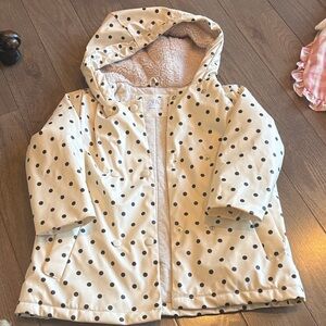 Zara Cream and Black Polka Dot Kids Raincoat